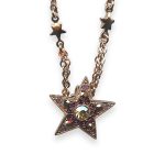 Mariana Necklace Pendant Bohemian Rhapsody Coll. Star Shaped Amethyst, Aurum, & Cyclamen Opal Austrian Crystals - Image 2