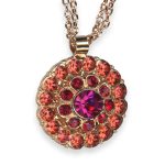 Necklace Pendant By Mariana Firefly Coll. Rose Peach and Fuchsia Swarovski Crystals - Image 3