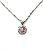 Necklace Pendant By Mariana My Treasures Coll. Dainty Floral in Rose Opal Swarovski Crystals