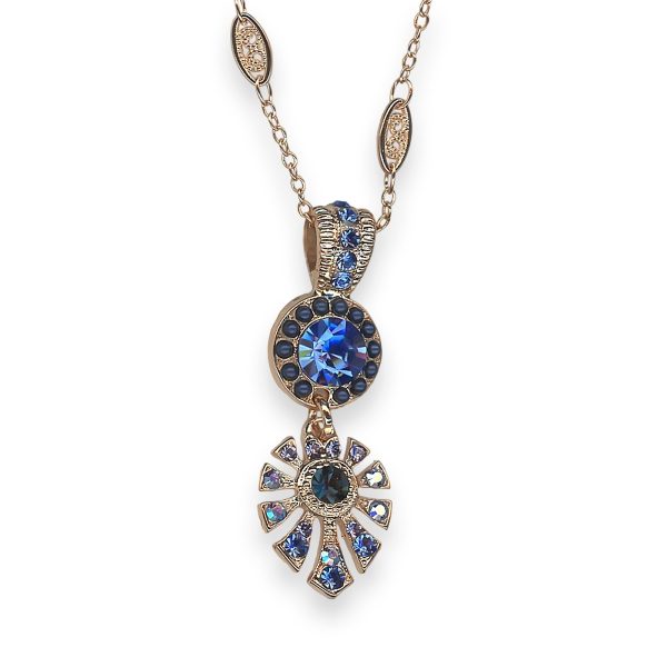 Mariana Necklace Pendant Electra Coll. Boho Chic Sapphire, Heliotrope, & Montana Blue Austrian Crystals
