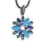 Mariana Necklace Pendant Periwinkle Cocktail Hour Coll. Elegant Aqua Blue, Frosted Blue, & AB Austrian Crystals