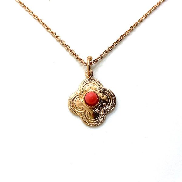 Necklace Pendant By Mariana My Treasures Coll. Simply Elegant Coral Swarovski Crystals