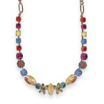 Necklace by Mariana Woman Shimmering Sunshine and Fuchsia Swarovski Crystals