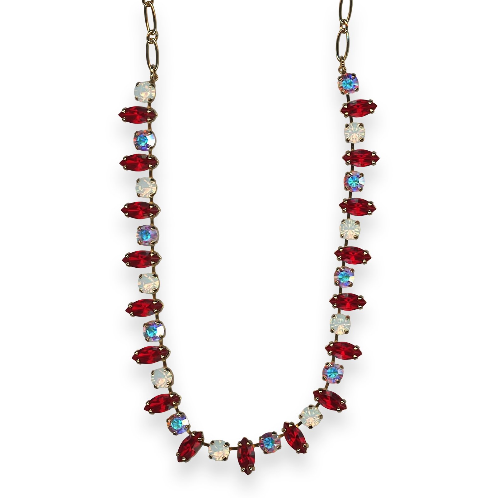 N-3143-1-208-6-RG (1) Necklace by Mariana Woman White Opal and Siam Swarovski Crystals - Image 1