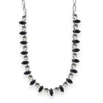 Necklace by Mariana Checkmate Coll. Sophisticated Jet Black & Clear Austrian Crystals