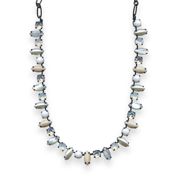 Necklace by Mariana Forever Coll. Simply Elegant White Aventurine Mineral, Pearl, White Shell, White Opal, & Moonstone Austrian Crystals