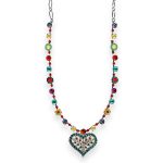 Necklace by Mariana Poppy Coll. Heart Teal, Red, Yellow, Tanzanite, Sun Kissed Sunshine, & Sun Kissed Laguna Austrian Crystals - Image 3