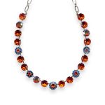 Necklace By Mariana Woman Exquisite Hyacinth and Capri Blue Swarovski Crystals