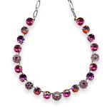 Necklace by Mariana My Treasures Coll. Glamorous Fuchsia, Amethyst, Orange, & Lt Rose Austrian Crystals - Image 3