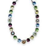 Necklace by Mariana My Treasures Coll. Charming Amethyst, Jonquil, Peridot, Aqua, Turq, & Topaz Austrian Crystals - Image 2