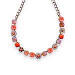 Necklace by Mariana My Treasures Coll. Floral Padparadscha, White Opal, & Coral Austrian Crystals - Image 2