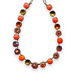 Necklace By Mariana Woman Sassy Coral, Topaz, Orange and Siam Swarovski Crystals