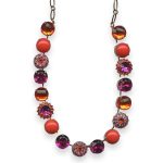 Necklace by Mariana Lady Marmalade Coll. Sassy Hyacinth, Coral, & Fuchsia Austrian Crystal - Image 2