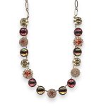 Necklace by Mariana Gingerbread Coll. Adorable Golden Shadow,  Lt Smoked Topaz, Indian Pink, & Lt Rose Austrian Crystal