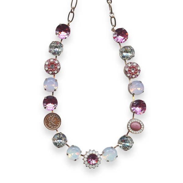 Necklace by Mariana Cherry Blossom Coll. Elegant Lt Rose, Pink Coral, White Opal & Clear Austrian Crystal