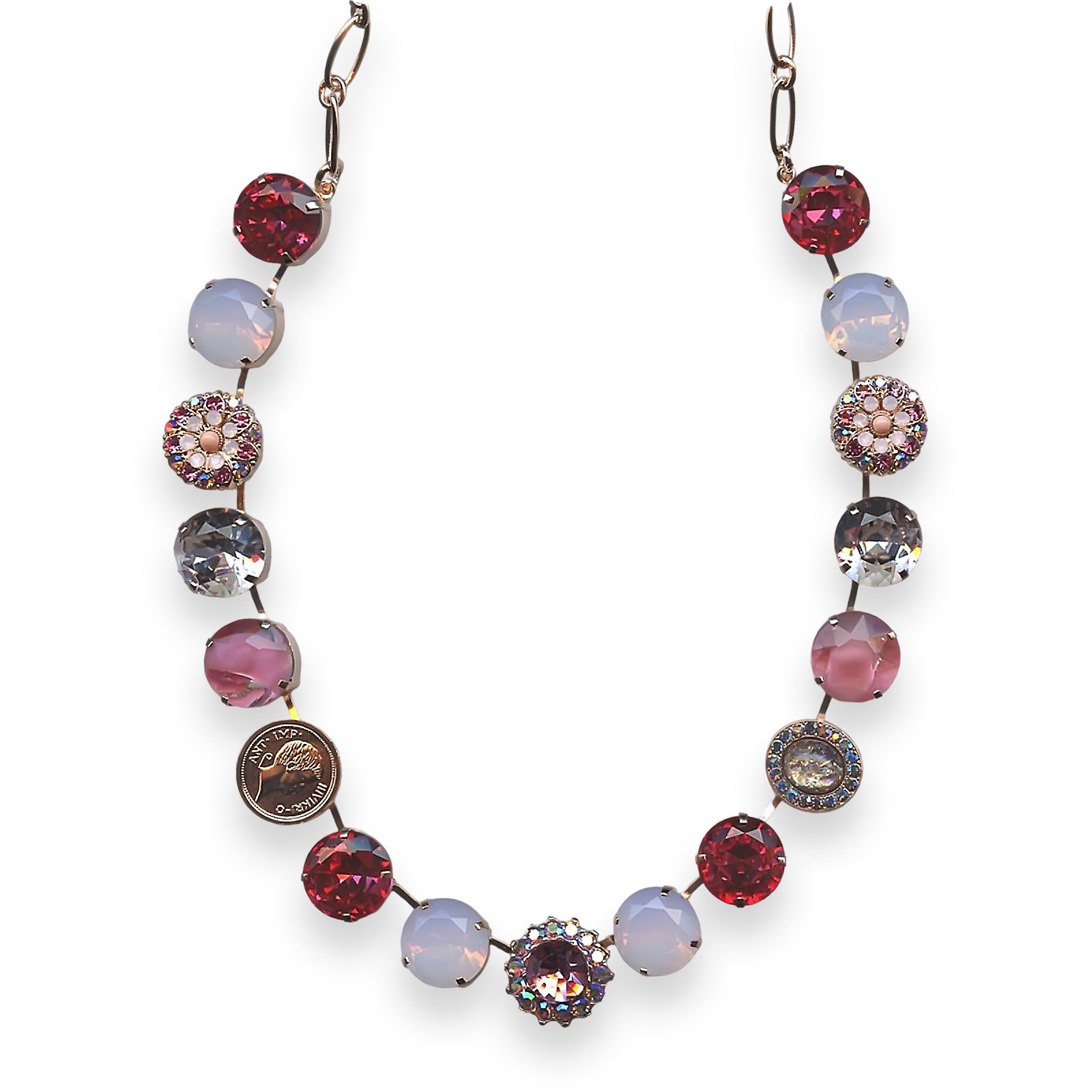 N-3195-2-1207-RG (1) Necklace by Mariana Smashing Pink Coll. Lovely Rose, Clear, White Opal, & Lt Rose Austrian Crystal - Image 1