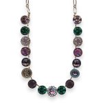 Necklace by Mariana Luck Coll. Sophisticated Emerald, Amethyst, Cyclamen Opal, Lt Rose & AB Austrian Crystal - Image 2