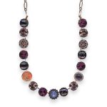 Necklace by Mariana Woman Fab Amethyst Mineral and Velvet Swarovski Crystals