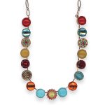 Necklace By Mariana Woman Gorgeous Jasper Mineral and Rose Swarovski Crystals - Image 2