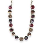 Necklace by Mariana My Treasures Coll. Lovely Rose, Golden Shadow & Purple Austrian Crystal