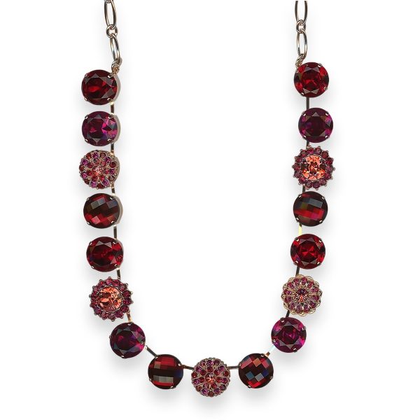 Necklace by Mariana Firefly Natures Coll. Elegant Red, Rose Peach, & Fuchsia Austrian Crystal