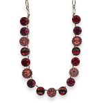 Necklace by Mariana Firefly Natures Coll. Elegant Red, Rose Peach, & Fuchsia Austrian Crystal - Image 3