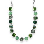Necklace by Mariana Spring 2019 Coll. Brilliant Mint Green, Vivid Green, Soft Green & Pacific Opal Austrian Crystal - Image 2