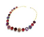 Necklace By Mariana Pink, Rose, and Blue Zircon Swarovski Crystals - YG - Image 2