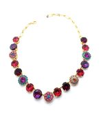 Necklace By Mariana Pink, Rose, and Blue Zircon Swarovski Crystals - YG