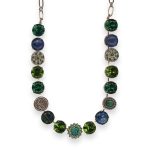 Necklace by Mariana Woman Peacock Synthetic Opal and Lapis Lazuli Minerals