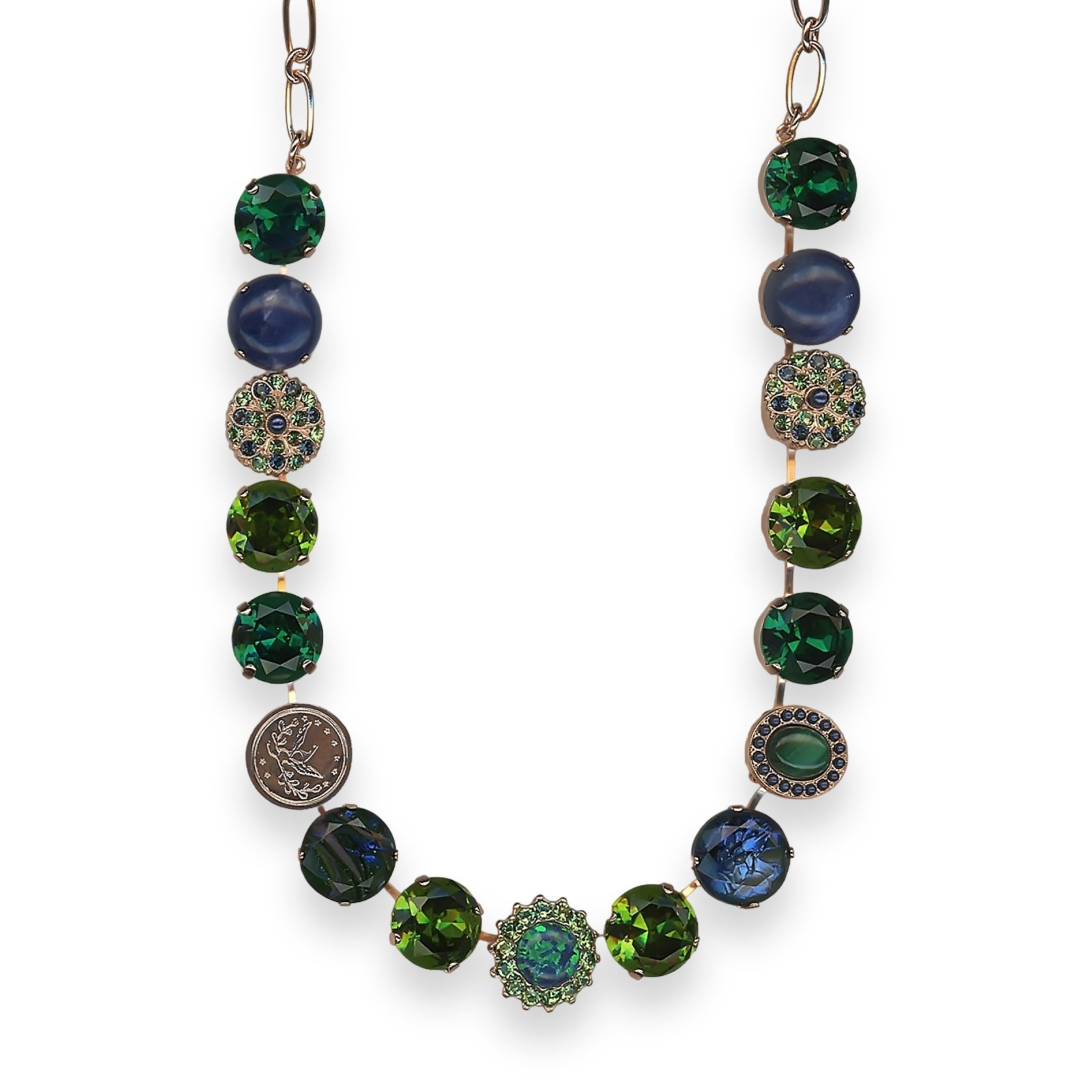 N-3195-2SO1-M1133-RG (1) Necklace by Mariana Woman Peacock Synthetic Opal and Lapis Lazuli Minerals - Image 1