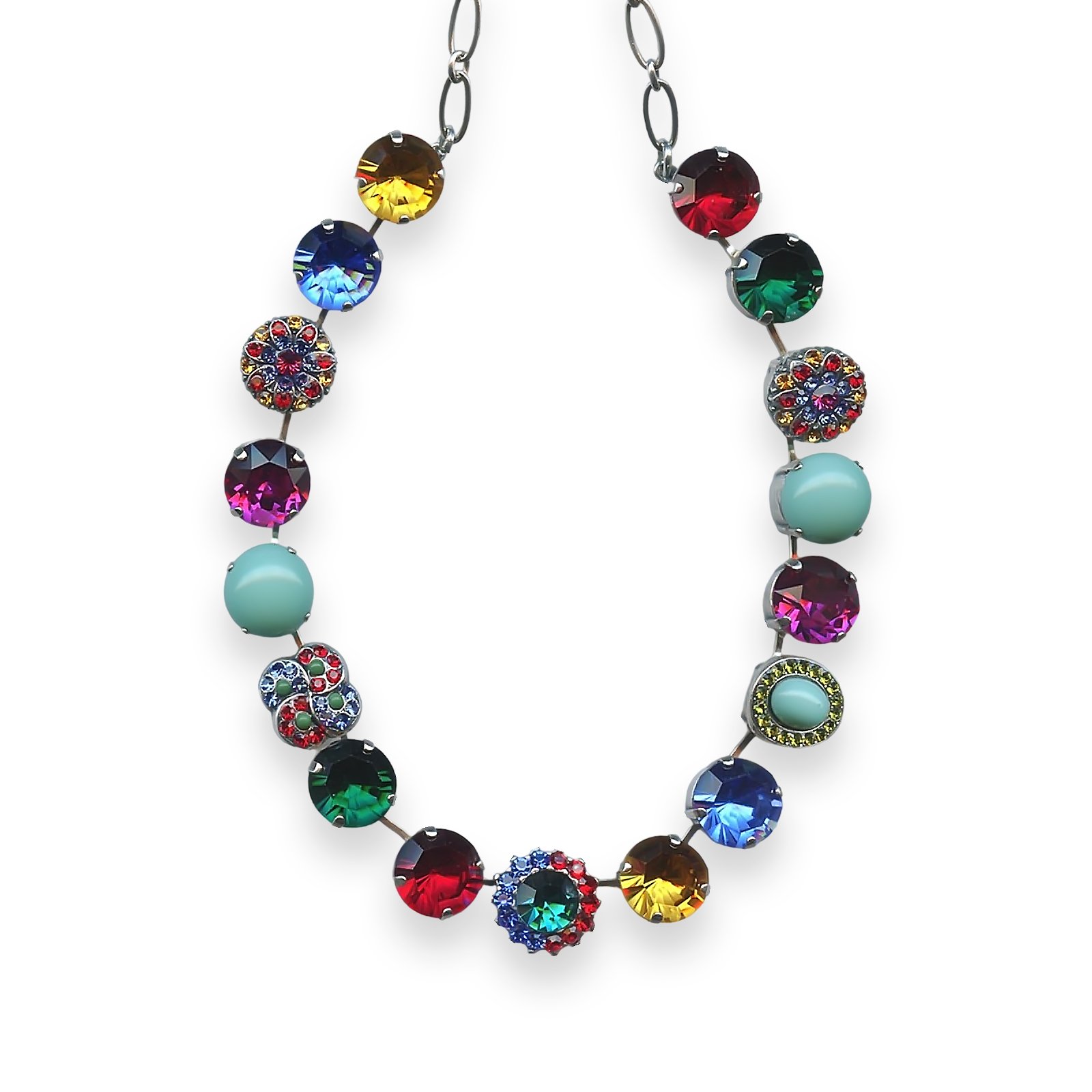 N-3195-3-1037-SP (1) Necklace by Mariana Fantasy Coll. Charming Yellow, Sapphire, Turq, Fuchsia, Emerald & Siam Austrian Crystal - Image 1