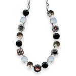 Necklace by Mariana Pomegranate Coll. Alluring Jet, Padparadscha, White Opal, Lt Peach & Lt Silk Austrian Crystal - Image 3
