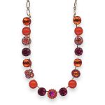 Necklace by Mariana Lady Marmalade Coll. Lovely Fuchsia, Orange & Coral Austrian Crystal - Image 2