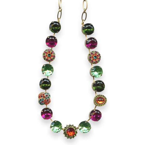 Necklace by Mariana Tiger Lily Coll. Timeless Peridot, Fuchsia, Orange, Aqua Blue, & Grass Green Austrian Crystal