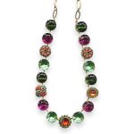 Necklace by Mariana Tiger Lily Coll. Timeless Peridot, Fuchsia, Orange, Aqua Blue, & Grass Green Austrian Crystal - Image 3