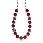 Necklace By Mariana Woman Sophisticated Siam and Clear Swarovski Crystals