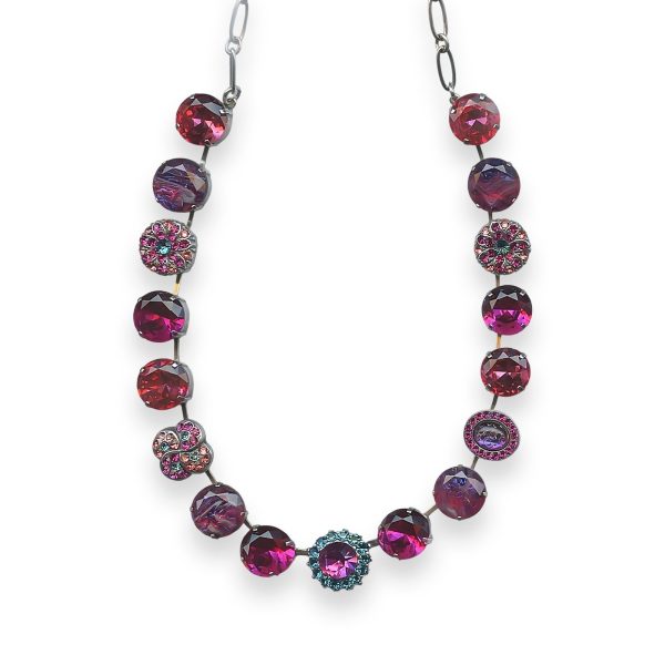 Necklace by Mariana Sorbet Coll. Stunning Indian Pink, Purple, Fuchsia, & Blue Zircon Austrian Crystal