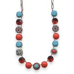 Necklace by Mariana Moondrops Coll. Fabulous Bright Red, Turquoise, Red Coral, & Pacific Opal Austrian Crystal - Image 3