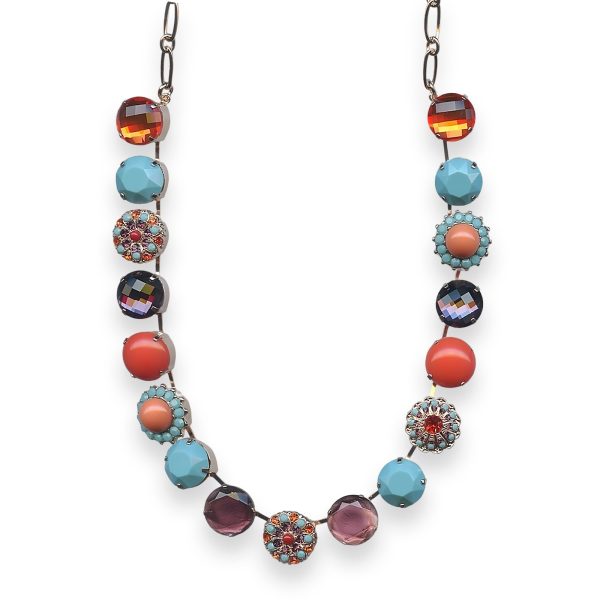 Necklace by Mariana True Romance Coll. Timeless Hyacinth, Turq, Coral & Grape Purple Austrian Crystal
