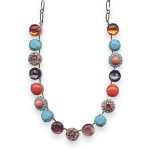 Necklace by Mariana True Romance Coll. Timeless Hyacinth, Turq, Coral & Grape Purple Austrian Crystal - Image 2
