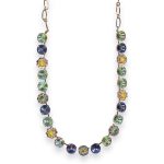 Necklace by Mariana Eggnog Coll. Classy Lemon, Chrysolite, & Tanzanite Austrian Crystals