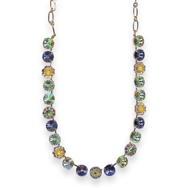 Necklace by Mariana Eggnog Coll. Classy Lemon, Chrysolite, & Tanzanite Austrian Crystals