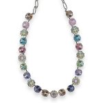 Necklace by Mariana My Treasures Coll. Gorgeous Lt Peach, Sun Kissed Lavender, Aquamarine, Chrysolite, Tanzanite, & Chrysolite Opal Austrian Crystals - Image 3