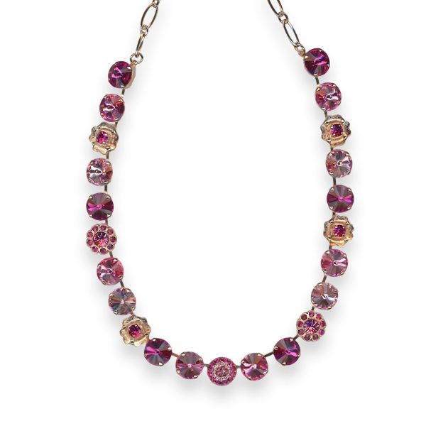 Necklace by Mariana Saba Coll. Beautiful Lt Rose, Fuchsia, & Rose Austrian Crystals