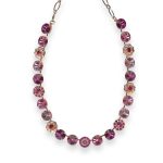 Necklace by Mariana Saba Coll. Beautiful Lt Rose, Fuchsia, & Rose Austrian Crystals - Image 3