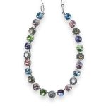Necklace by Mariana My Treasures Coll. Adorable Aquamarine, Lt Rose, Peridot, Tanzanite, Rose Opal, & AB Austrian Crystals