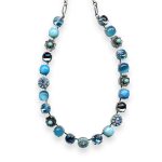 Necklace by Mariana Bliss Coll. Turq Mineral, Aquamarine, Vitral Lt, & Blue Opal Austrian Crystals - Image 2