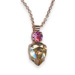 Necklace Pendant by Mariana Gingerbread Coll. Beautiful Golden Shadow & Rose Austrian Crystals
