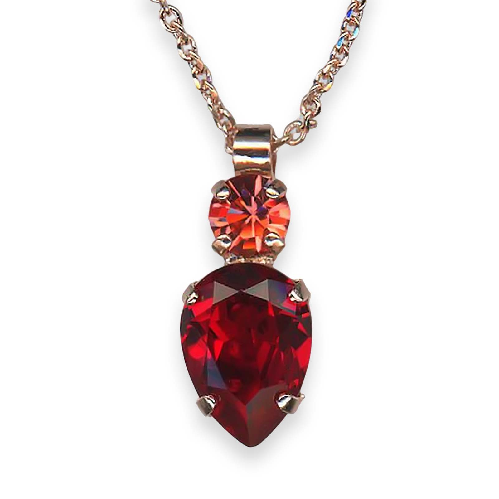 N-5030-60-1135-RG (1) Necklace Pendant by Mariana Sorbet Delight Coll. Stunning Siam & Padparadscha Austrian Crystals - Image 1